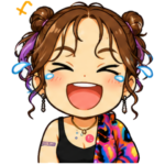 大笑いするさとかのちびキャラクター