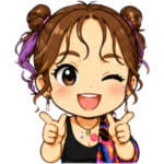 ウィンクするさとかのちびキャラクター
