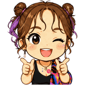 ウィンクするさとかのちびキャラクター