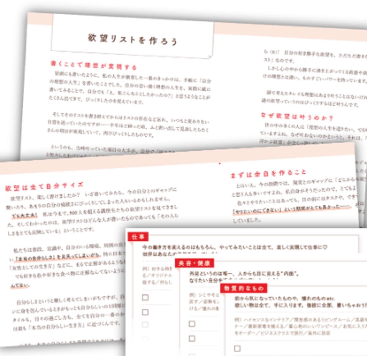 欲望全開手帳の欲望リストのページ