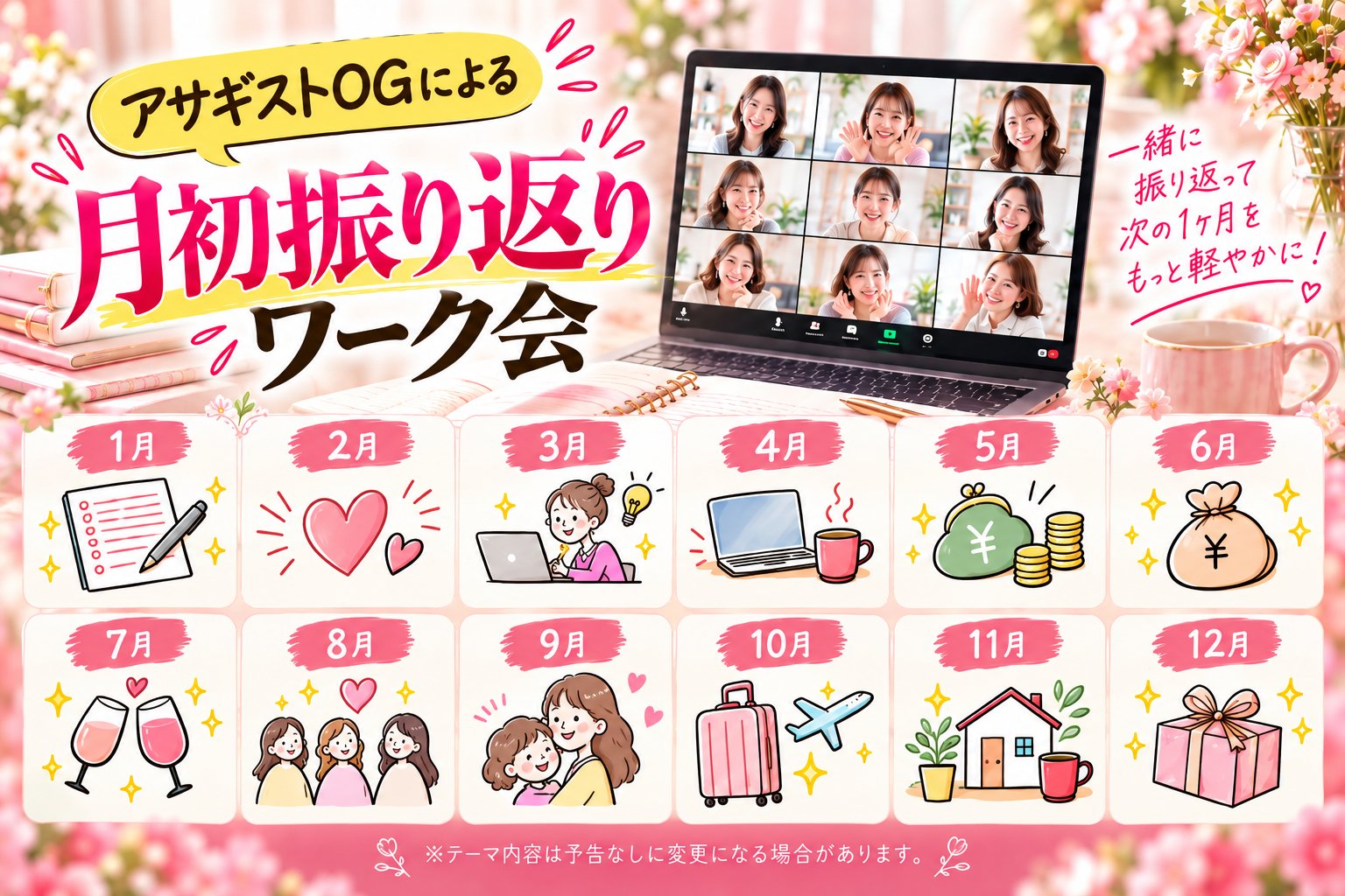 アサギストOGによる月初振り返りワーク会 1月〜12月